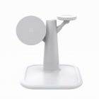 3-in-1 Magnetic Wireless Charger Type-c Interface 360-degree Rotating 15w Fast Charging Station For Headset Watch Phone White