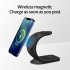 3 in 1 Magnetic Wireless  Charger Desktop Mobile Phone Charger Bracket For Iphone12 Iphone13 Iwatch Black