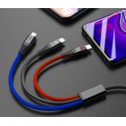 3 in 1 Multiple USB Fast Charging Cord Type C Micro USB Connector for iPhone 7Plus Galaxy S8 More