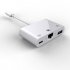 3 in 1 Network Card Converter Lighting To Rj45 Adapter Mobile Phone To Network Cable Compatible For Iphone white bag