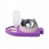 3 in 1 Pet Feeding Bowl Water Dispenser Anti choking Neck Guard Automatic Food Dispenser For Dogs Cats fish shape bowl Purple