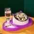 3 in 1 Pet Feeding Bowl Water Dispenser Anti choking Neck Guard Automatic Food Dispenser For Dogs Cats fish shape bowl Purple