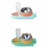 3 in 1 Pet Feeding Bowl Water Dispenser Anti choking Neck Guard Automatic Food Dispenser For Dogs Cats fish shape bowl Purple