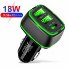 3-in-1 Qc3.0+pd 18w Multi-device Car  Charger Multi-function Constant Temperature Fast Charging Upgraded Chip Type-c Usb Charger black