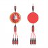 3 in 1 Retractable USB Data Cable Cute Rabbit Decoration Charging Cable for IOS Android Type c Red