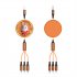 3 in 1 Retractable USB Data Cable Cute Rabbit Decoration Charging Cable for IOS Android Type c Orange
