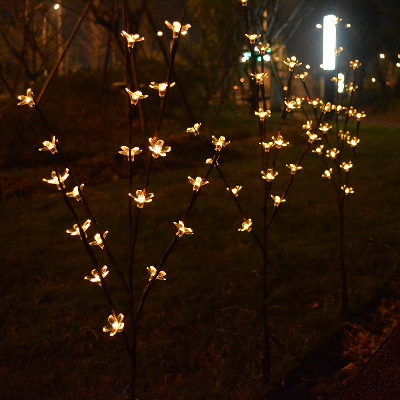 3 in 1 Solar Lamp Cherry Tree Shape LED Decoration Garden Lawn Light warm light