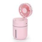 3 in 1 T9 Spray Fan USB Charging Fan Light Car Air Humidifier Small Fan Table Decor Pink Standard