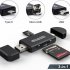 3 in 1 Type C Micro USB OTG to USB 2 0 Adapter Card Reader High Speed Data Copying Downloading Converter black