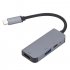 3 in 1 USB 3 1 To Type C  To HDMI HUB DP Docking Station gray