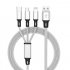 3 in 1 USB Cable 1 2 m for Micro USB Android Phone USB Type C Mobile Phone and iphone Silver