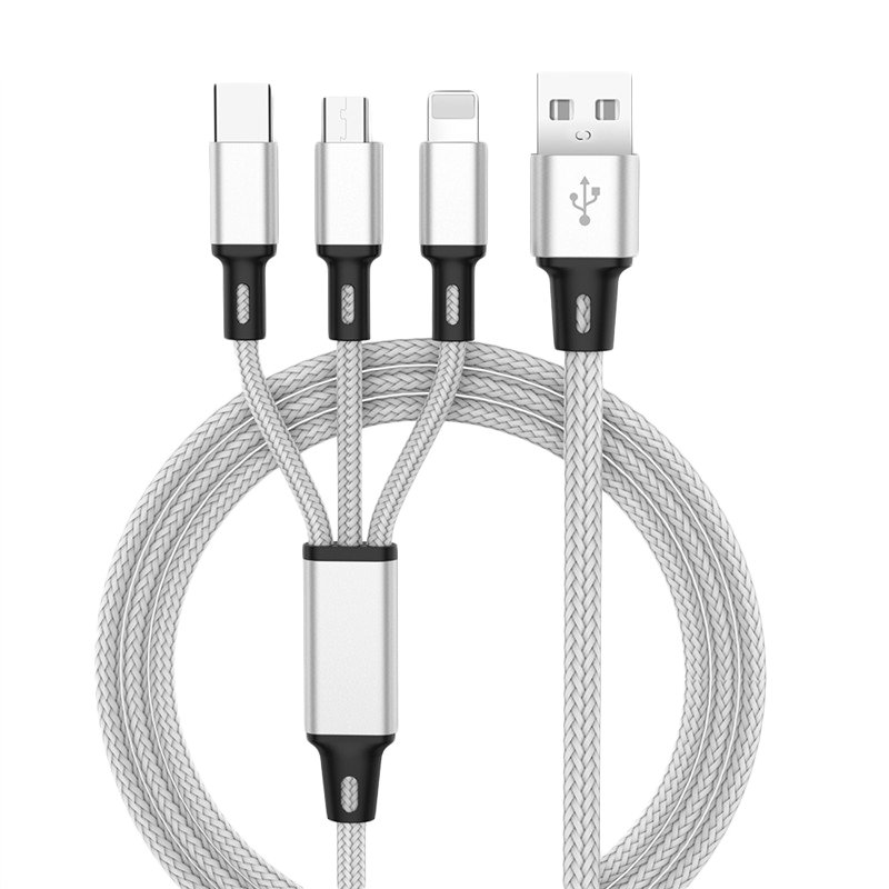 3 in 1 USB Cable Silver