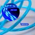 3 in 1 USB to Micro USB Type C Lighting 2A LED Fast Charging Data Cable Adapter for Mobile Phones blue