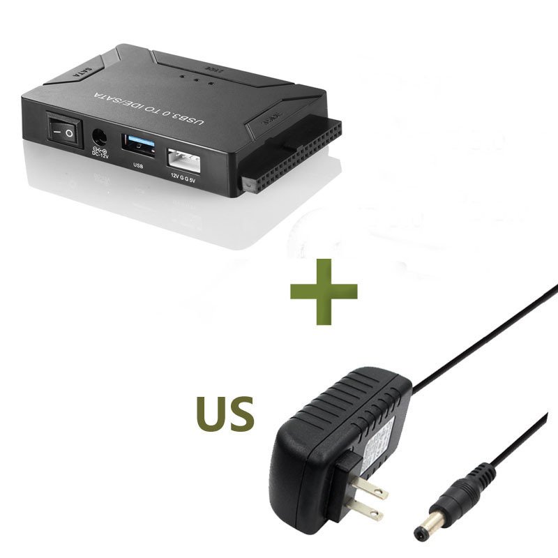 3 in 1 USB3.0 to SATA IDE Easy Drive Line IDE HDD SSD Adapter Cable 2.5 3.5 Inch Hard Drive Adapter  U.S plug
