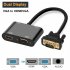 3 in 1 Vga  Adapter Vga To HDMI compatible vga audio Multi port Display Audio Synchronization High definition Adapter For Conference Presentation Teaching black
