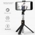 3 in 1 Wireless Bluetooth Selfie Stick Foldable Handheld Monopod Shutter Remote Extendable Mini Tripod for iphone Android Huawei  black