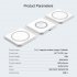 3 in 1 Wireless Charger Magnetic Foldable Charging Station Multi function Fast Charging Pad For Watch Headphone Black
