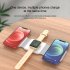 3 in 1 Wireless Charger Magnetic Foldable Charging Station Multi function Fast Charging Pad For Watch Headphone Black
