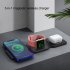 3 in 1 Wireless Charger Magnetic Foldable Charging Station Multi function Fast Charging Pad For Watch Headphone Black