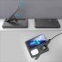 3 in 1 Wireless Charger Stand Charging Docking Station for Airpods Pro iWatch iPhone 14 13 12 11 Samsung Black