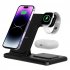 3 in 1 Wireless Charger Stand Fast Charging Vertical Base Bracket Compatible for Iphone Iwatch Airpods Black