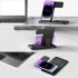 3 in 1 Wireless Charger Stand Fast Charging Vertical Base Bracket Compatible for Iphone Iwatch Airpods Black