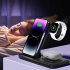 3 in 1 Wireless Charger Stand Fast Charging Vertical Base Bracket Compatible for Iphone Iwatch Airpods Black