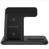 3 in 1 Wireless Charger Stand Fast Charging Vertical Base Bracket Compatible for Iphone Iwatch Airpods Black