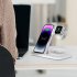 3 in 1 Wireless Charger Stand Fast Charging Vertical Base Bracket Compatible for Iphone Iwatch Airpods Black