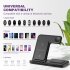 3 in 1 Wireless Charger Stand Fast Charging Vertical Base Bracket Compatible for Iphone Iwatch Airpods Black