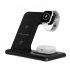 3 in 1 Wireless Charger Stand Fast Charging Vertical Base Bracket Compatible for Iphone Iwatch Airpods Black
