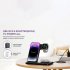 3 in 1 Wireless Charger Stand Fast Charging Vertical Base Bracket Compatible for Iphone Iwatch Airpods Black