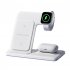 3 in 1 Wireless Charger Stand Fast Charging Vertical Base Bracket Compatible for Iphone Iwatch Airpods White