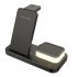 3 in 1 Wireless Charging Station With Led Night Light Foldable Charger Stand Compatible For Iwatch Iphone Airpods White