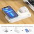 3 in 1 Wireless Charging Station With Led Night Light Foldable Charger Stand Compatible For Iwatch Iphone Airpods White