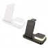 3 in 1 Wireless Charging Station With Led Night Light Foldable Charger Stand Compatible For Iwatch Iphone Airpods White