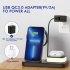 3 in 1 Wireless Charging Station With Led Night Light Foldable Charger Stand Compatible For Iwatch Iphone Airpods White