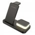 3 in 1 Wireless Charging Station With Led Night Light Foldable Charger Stand Compatible For Iwatch Iphone Airpods White