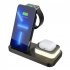 3 in 1 Wireless Charging Station With Led Night Light Foldable Charger Stand Compatible For Iwatch Iphone Airpods White