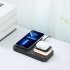 3 in 1 Wireless Charging Station With Led Night Light Foldable Charger Stand Compatible For Iwatch Iphone Airpods White