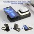 3 in 1 Wireless Charging Station With Led Night Light Foldable Charger Stand Compatible For Iwatch Iphone Airpods black