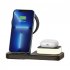 3 in 1 Wireless Charging Station With Led Night Light Foldable Charger Stand Compatible For Iwatch Iphone Airpods White