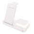 3 in 1 Wireless Charging Station With Led Night Light Foldable Charger Stand Compatible For Iwatch Iphone Airpods White