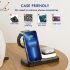 3 in 1 Wireless Charging Station With Led Night Light Foldable Charger Stand Compatible For Iwatch Iphone Airpods White