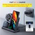 3 in 1 Wireless Charging Station Multiple Devices Wireless Charger Dock with Type C Cable Black
