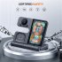 3 in 1 Wireless Charging Station Multiple Devices Wireless Charger Dock with Type C Cable Black