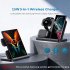 3 in 1 Wireless Charging Station Multiple Devices Wireless Charger Dock with Type C Cable Black
