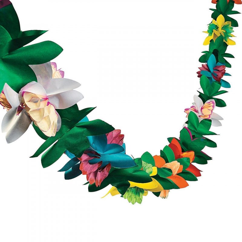 3-meter Colorful Paper Garland Hawaii Birthday Garland Decorative  Ornaments 3M Latte