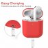 3 pcs set For Apple AirPods 2 Wireless Charger Protective Silicone Case Cover Accessories red