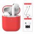 3 pcs set For Apple AirPods 2 Wireless Charger Protective Silicone Case Cover Accessories red